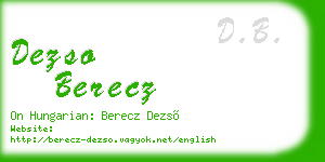 dezso berecz business card
